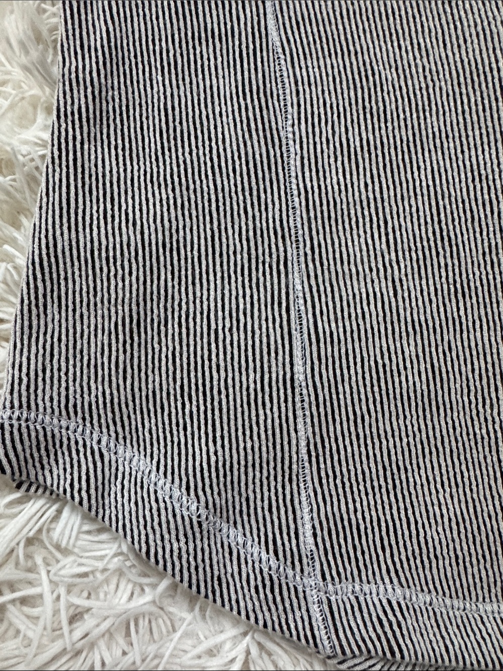 Bucket List Ribbed Crewneck Henley LS Top ๐ Black & White - Picture 7 of 13